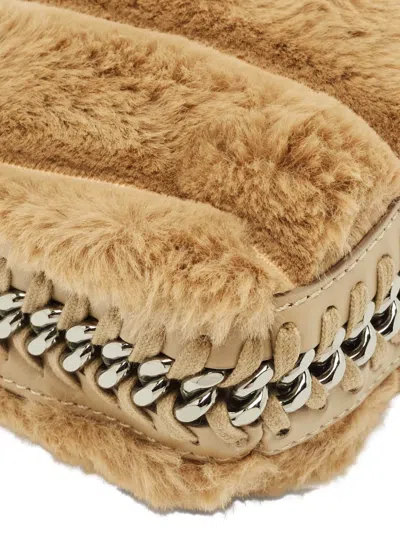 Pre-owned Stella Mccartney Falabella Quilted Faux-fur Shoulder Bag In Brown