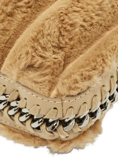 Pre-owned Stella Mccartney Falabella Quilted Faux-fur Shoulder Bag In Brown