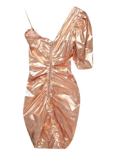 Pre-owned Isabel Marant Vintage One-shoulder Ruched Mini Dress In Pink