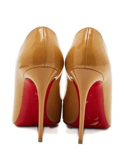 Pre-owned Christian Louboutin Prive Peep-toe Pumps In Neutral