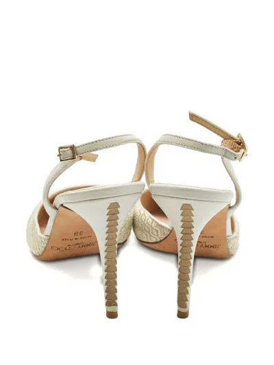 Pre-owned Jimmy Choo Tilly Woven Pointed Heeled Pumps In Neutral