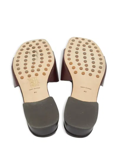 Pre-owned Tory Burch Miller Leather Sandals In Red