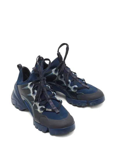 Pre-owned Dior D-connect Sneakers In Blue