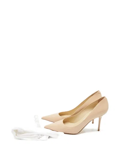 Pre-owned Jimmy Choo Romy Pointed-toe Heeled Pumps In Neutral