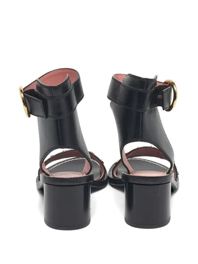 Pre-owned Louis Vuitton Passenger Ankle-strap Studded Sandals In Black