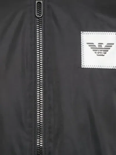 Pre-owned Emporio Armani Logo-detail Long-sleeve Bomber Jacket In Black
