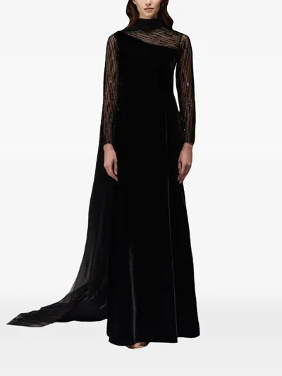 Tha Seen Sequin-embellishment Maxi Dress In Black