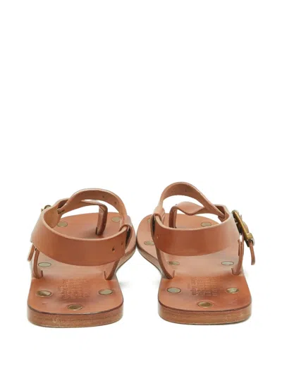 Pre-owned Maison Margiela Buckle-fastening Leather Sandals In Brown