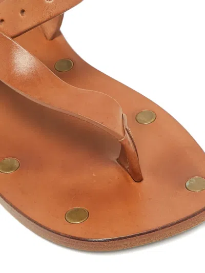 Pre-owned Maison Margiela Buckle-fastening Leather Sandals In Brown