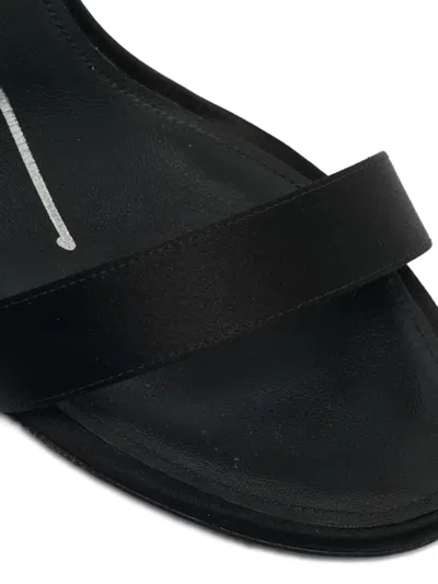 Pre-owned Oscar De La Renta Crystal-embellished Ankle-strap Sandals In Black