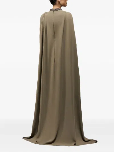 Tha Seen Beaded-embroidered Maxi Dress In Green