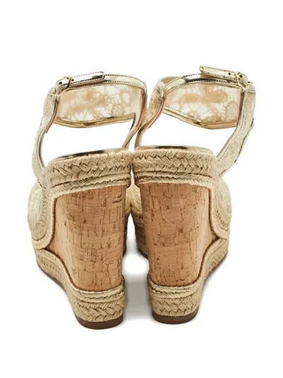 Pre-owned Nicholas Kirkwood Lace Wedge Espadrilles In Neutral
