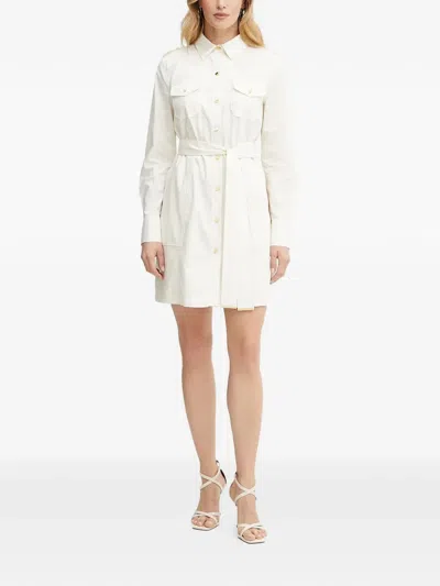 Marciano Belted Midi Dress In White