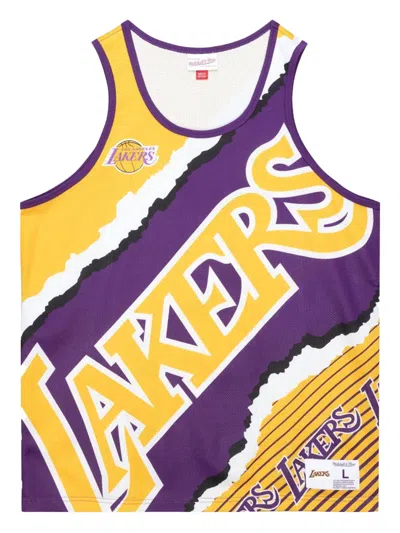 Mitchell & Ness Jumbotron 2.0 Nba Lakers Graphic Sleeveless Tank Top In Purple