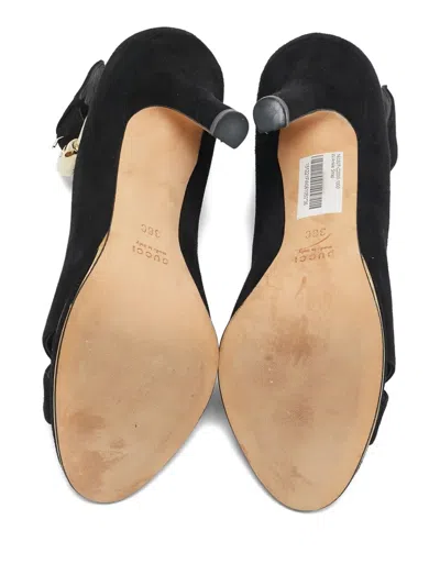 Pre-owned Gucci 2024 100mm Wedge Sandals In Black