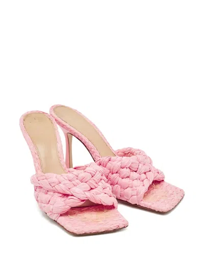 Pre-owned Bottega Veneta 2024 Woven Heeled Sandals In Pink