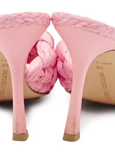 Pre-owned Bottega Veneta 2024 Woven Heeled Sandals In Pink