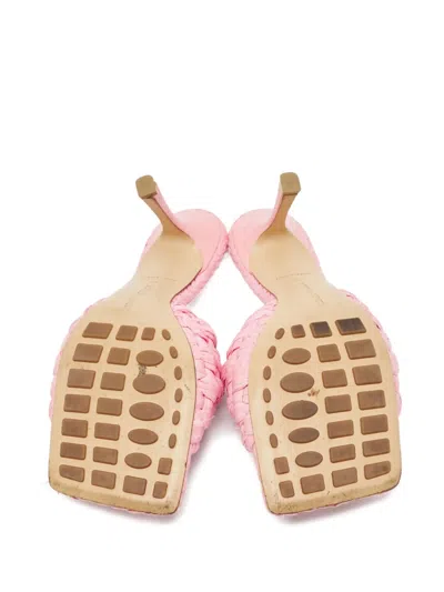 Pre-owned Bottega Veneta 2024 Woven Heeled Sandals In Pink
