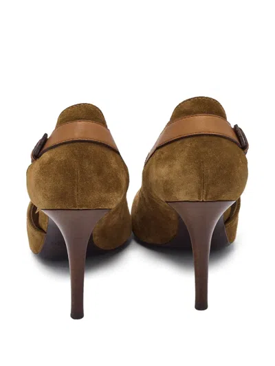 Pre-owned Ralph Lauren Vintage 90mm Suede Pumps In Brown