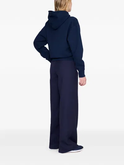 Anine Bing Debbie Appliqué-detail Hoodie In Blue