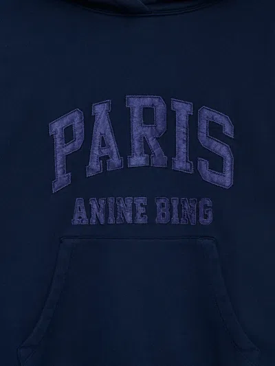 Anine Bing Debbie Appliqué-detail Hoodie In Blue