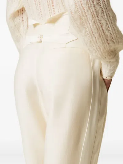 Twinset Satin-panelled Trousers In White