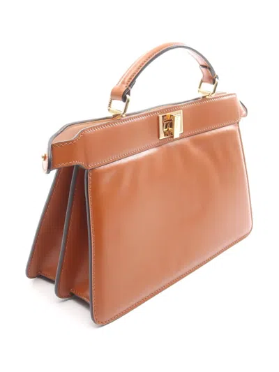 Pre-owned Fendi 2010-2025 Peekaboo Iseeu East West Bag Satchel In Brown