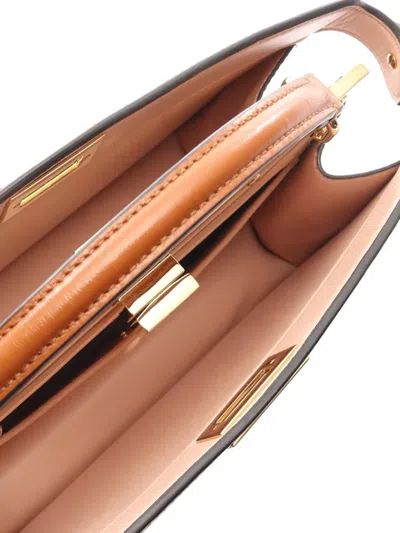Pre-owned Fendi 2010-2025 Peekaboo Iseeu East West Bag Satchel In Brown
