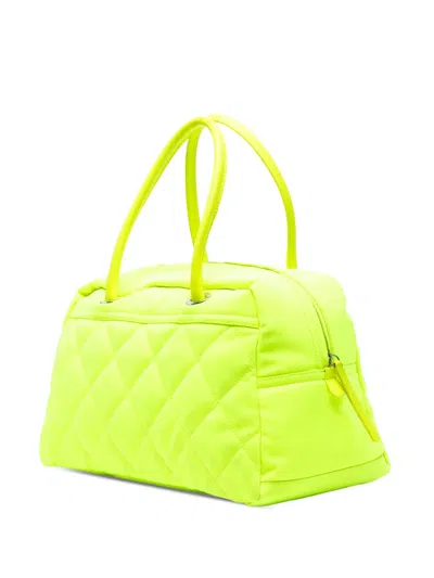 Pre-owned Chanel 2008-2009 Paris Biarritz Quilted Canvas Fluo Duffle Bag Travel Bag In Yellow