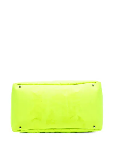 Pre-owned Chanel 2008-2009 Paris Biarritz Quilted Canvas Fluo Duffle Bag Travel Bag In Yellow