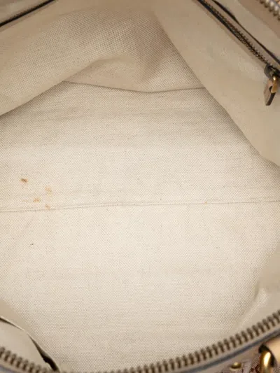 Pre-owned Gucci 2016-2025 Medium Gg Lurex Scarlett Satchel In Brown