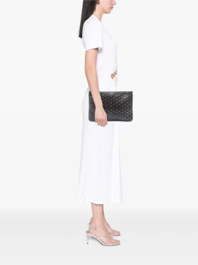 Pre-owned Goyard 2016 Ine Senat Mm Clutch Bag In Black