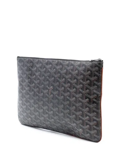 Pre-owned Goyard 2016 Ine Senat Mm Clutch Bag In Black