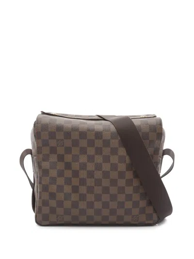Pre-owned Louis Vuitton 2008 Damier Ebene Naviglio Crossbody Bag In Brown
