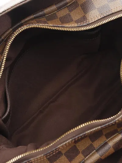 Pre-owned Louis Vuitton 2008 Damier Ebene Naviglio Crossbody Bag In Brown