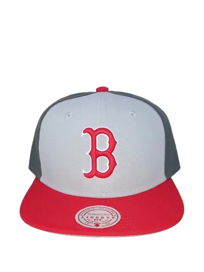 Mitchell & Ness X Mlb Boston Red Sox Triple Play Liberty Baseball Cap In Gray
