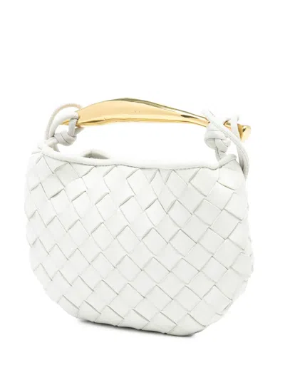 Pre-owned Bottega Veneta 2012-2025 Baby Lambskin Intrecciato Sardine Satchel In White