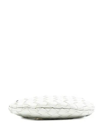 Pre-owned Bottega Veneta 2012-2025 Baby Lambskin Intrecciato Sardine Satchel In White