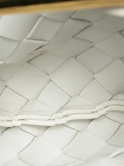 Pre-owned Bottega Veneta 2012-2025 Baby Lambskin Intrecciato Sardine Satchel In White