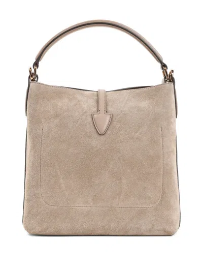 Tod's Suede Tote Bag In Neutral