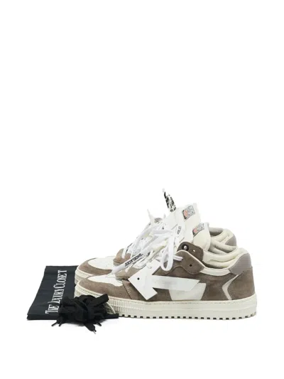 Pre-owned Off-white Out Of The Office Leather Suede Sneakers In White