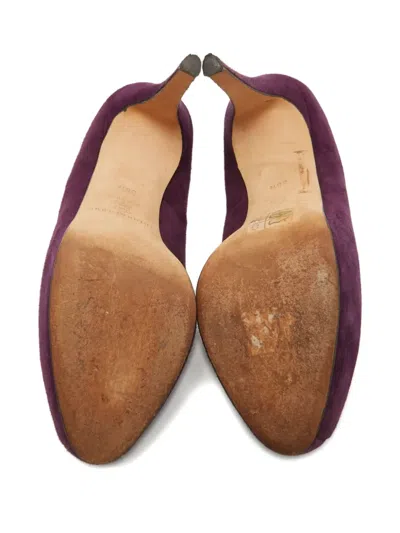 Pre-owned Brian Atwood 125mm Suede Platform Pumps In Purple