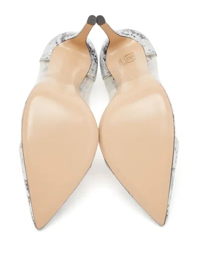 Pre-owned Gianvito Rossi 110mm Plexi Snakeskin Pumps In Gray