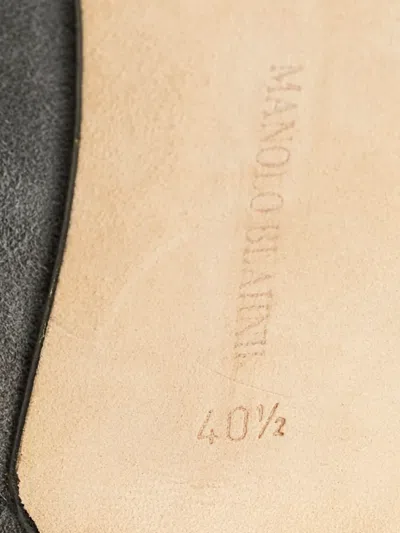 Pre-owned Manolo Blahnik 110mm Suede Buckle Pumps In Gray