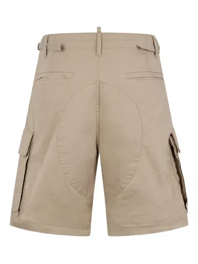 Dsquared2 Multiple-pocket Belt-loop Shorts In Neutral