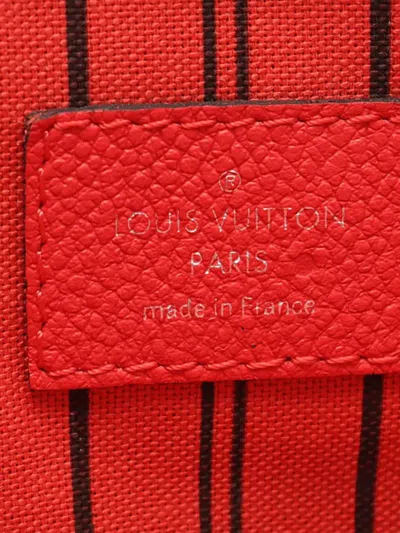Pre-owned Louis Vuitton 2016 Monogram Empreinte Mini Pont Neuf Satchel In Red