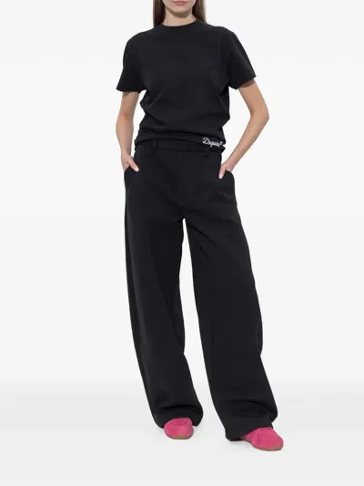 Dsquared2 Logo-embroidered T-shirt In Blue