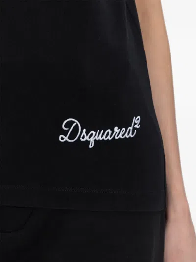Dsquared2 Logo-embroidered T-shirt In Blue