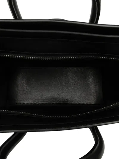 Pre-owned Celine 2010-2025 Nano Tricolor Nubuck And Drummed Calfskin Luggage Tote Satchel In Brown