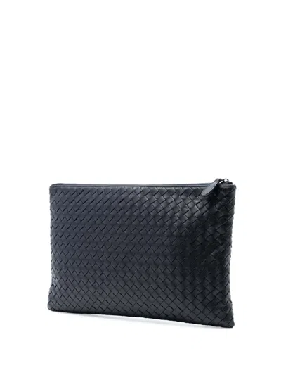Pre-owned Bottega Veneta 2012-2025 Nappa Intrecciato Clutch Bag In Black